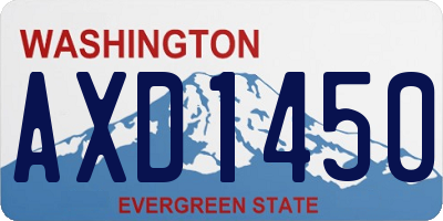 WA license plate AXD1450