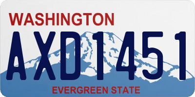 WA license plate AXD1451