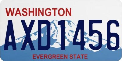 WA license plate AXD1456