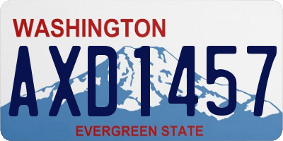 WA license plate AXD1457
