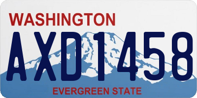 WA license plate AXD1458