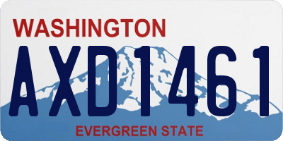 WA license plate AXD1461