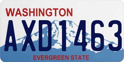 WA license plate AXD1463