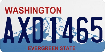 WA license plate AXD1465