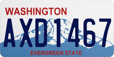 WA license plate AXD1467