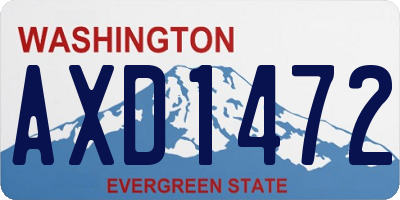 WA license plate AXD1472