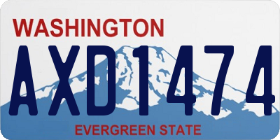 WA license plate AXD1474