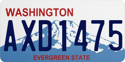 WA license plate AXD1475