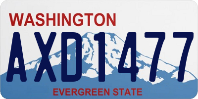 WA license plate AXD1477