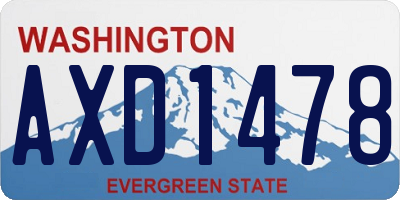 WA license plate AXD1478