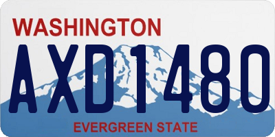 WA license plate AXD1480