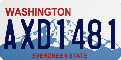 WA license plate AXD1481