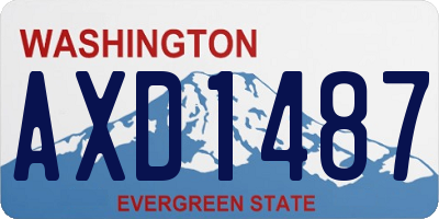 WA license plate AXD1487