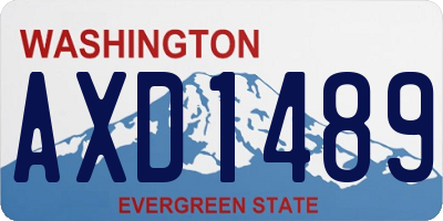 WA license plate AXD1489