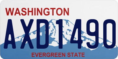 WA license plate AXD1490