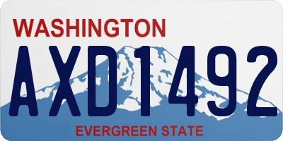 WA license plate AXD1492