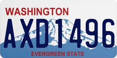 WA license plate AXD1496