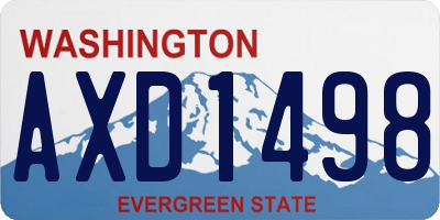 WA license plate AXD1498