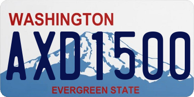 WA license plate AXD1500