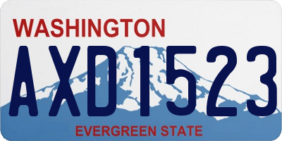 WA license plate AXD1523