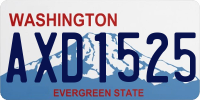 WA license plate AXD1525