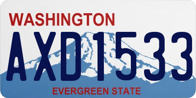 WA license plate AXD1533