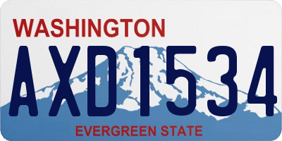 WA license plate AXD1534