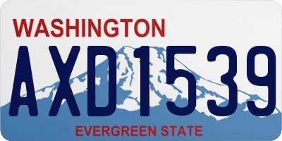 WA license plate AXD1539