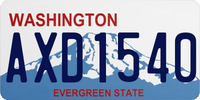 WA license plate AXD1540