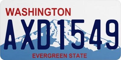 WA license plate AXD1549