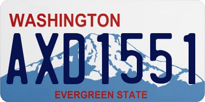 WA license plate AXD1551