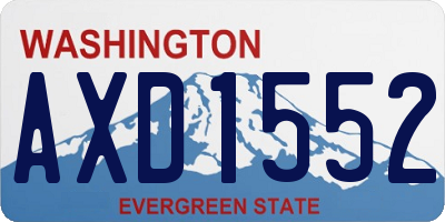 WA license plate AXD1552