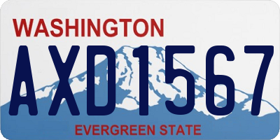 WA license plate AXD1567
