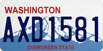 WA license plate AXD1581