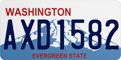 WA license plate AXD1582
