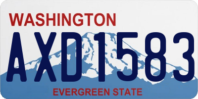 WA license plate AXD1583