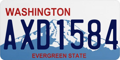 WA license plate AXD1584