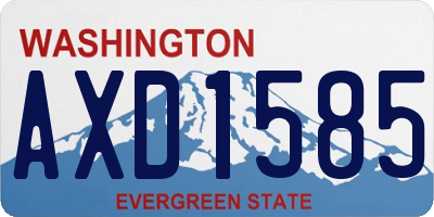 WA license plate AXD1585
