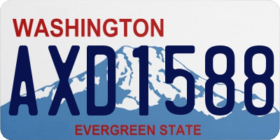WA license plate AXD1588