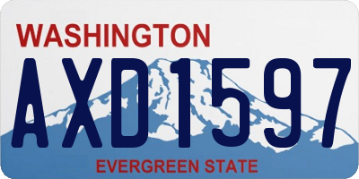 WA license plate AXD1597