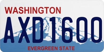 WA license plate AXD1600