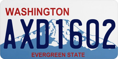 WA license plate AXD1602