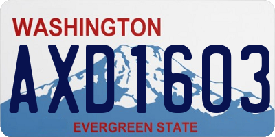 WA license plate AXD1603