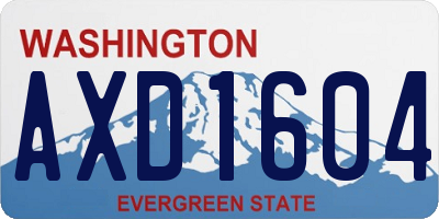 WA license plate AXD1604