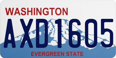 WA license plate AXD1605