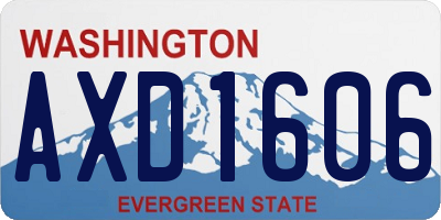 WA license plate AXD1606