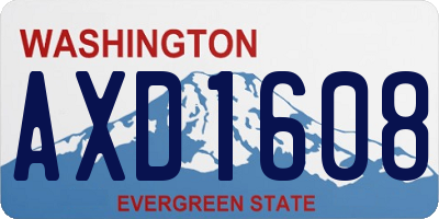 WA license plate AXD1608