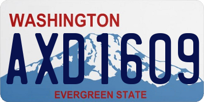 WA license plate AXD1609