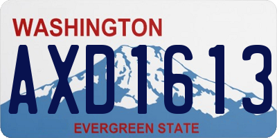 WA license plate AXD1613