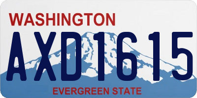 WA license plate AXD1615